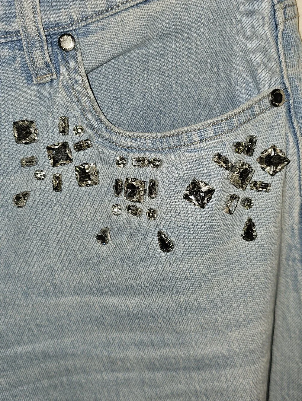 MACY'S: ON 34th Embellished-Collar Denim Shirt & Embellished Barrel-Leg Jean